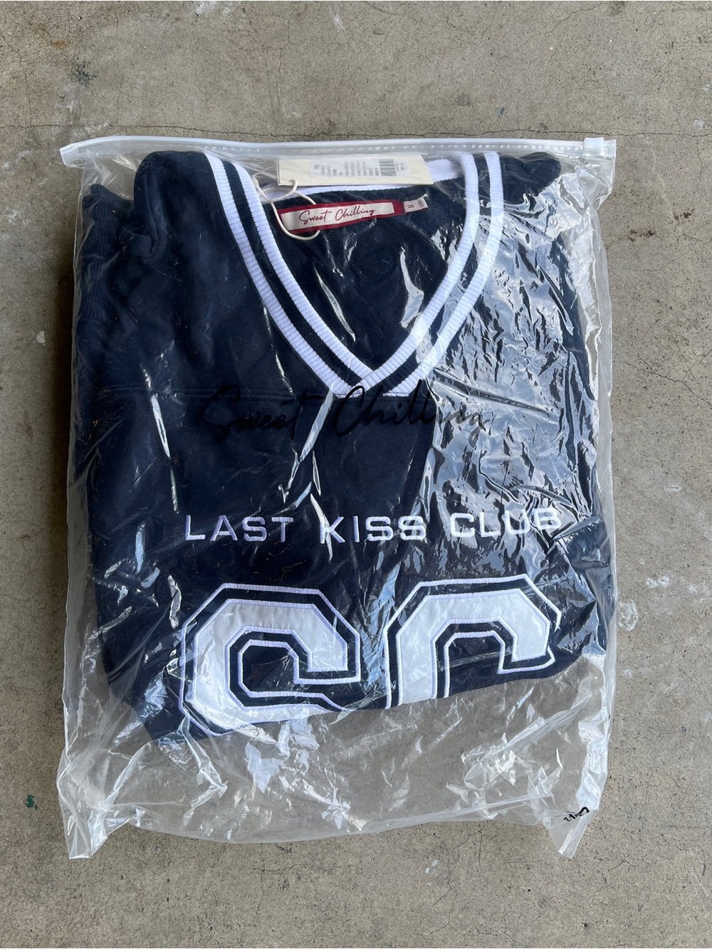 Last Kiss Club Oversize V‑Neck Sports Jersey Sweatshirt